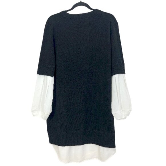 Brochu Walker Ebella Looker Layered Sweater Dress Black / White Medium Pre-Loved - Picture 5 of 5
